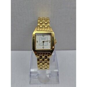 Waltham WAW045 Gold Tone Square Quartz Womens Watch New Battery Size Small